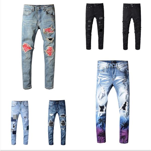 new men designers jeans pocket mens pants quality a distressed ripped hole teenagers streetwear style clothing pants2370, Blue
new men designers jeans pocket mens pants quality a distressed ripped hole teenagers streetwear style clothing pants2370, Blue