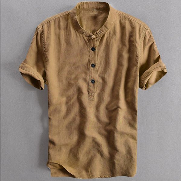 mens casual shirts henley shirt cool and thin breathable summer button stand collar cotton linen hawaii beachwear blouse chemise 230726, White;black
mens casual shirts henley shirt cool and thin breathable summer button stand collar cotton linen hawaii beachwear blouse chemise 230726, White;black