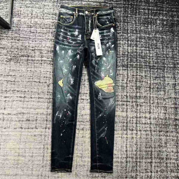 purple brand jeans designer mens ripped straight regular denim tears washed old long fashion hole stack809, Blue
purple brand jeans designer mens ripped straight regular denim tears washed old long fashion hole stack809, Blue