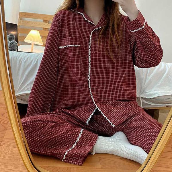 women's sleep lounge yasuk 2023spring autumn fashion women's casual lovely plaid sleepwear nightgow retro pajamas set with pants t
women's sleep lounge yasuk 2023spring autumn fashion women's casual lovely plaid sleepwear nightgow retro pajamas set with pants t