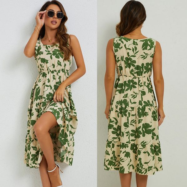 elegant floral midi dresses for women summer casual sleeveless ruffle holiday beach dress fashion green new in dresses, Black;gray
elegant floral midi dresses for women summer casual sleeveless ruffle holiday beach dress fashion green new in dresses, Black;gray