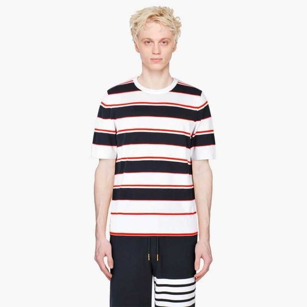 bonzero french striped fashion knit shirt with round neck short sleeved trendy and handsome high-end t-shirt, Black;brown
bonzero french striped fashion knit shirt with round neck short sleeved trendy and handsome high-end t-shirt, Black;brown
