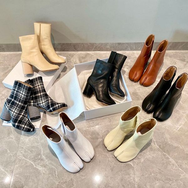 metal leather anatomic ankle tabi boots chunky heel round toe cap fashion booties women's luxury designer fashion cowskin shoes factory, Black
metal leather anatomic ankle tabi boots chunky heel round toe cap fashion booties women's luxury designer fashion cowskin shoes factory, Black
