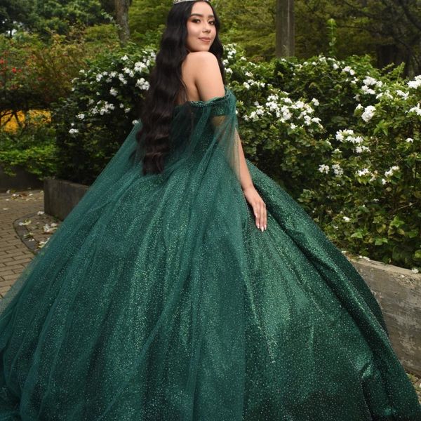 blackish green shiny princess off the shoulder quinceanera dress ball gown with cape xv anos sweet gowns vestidos de 15 anos, Blue;red
blackish green shiny princess off the shoulder quinceanera dress ball gown with cape xv anos sweet gowns vestidos de 15 anos, Blue;red