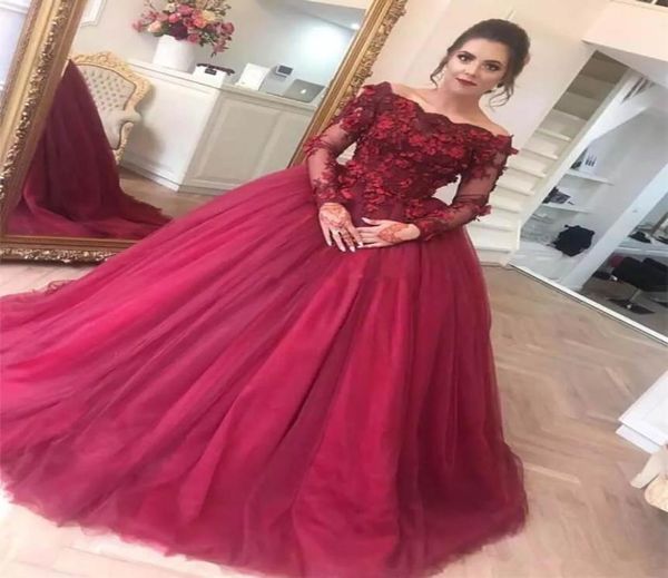 dark red evening dresses ball gown off the shoulder sheer long sleeves lace flowers tulle plus size party prom evening gown8007684, Black;red
dark red evening dresses ball gown off the shoulder sheer long sleeves lace flowers tulle plus size party prom evening gown8007684, Black;red
