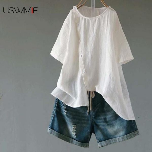 womens blouses shirts summer plus size leisure casual short sleeve solid color irregular oblique button loose comfort simple women clothes, White
womens blouses shirts summer plus size leisure casual short sleeve solid color irregular oblique button loose comfort simple women clothes, White