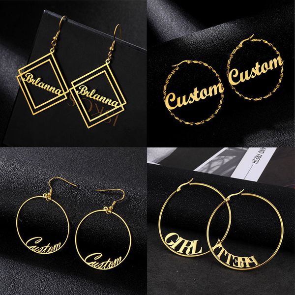 hoop huggie wanixm custom stainless steel big earrings for women girls personalized customized letter nameplate circle jewelry 230727, Golden;silver
hoop huggie wanixm custom stainless steel big earrings for women girls personalized customized letter nameplate circle jewelry 230727, Golden;silver