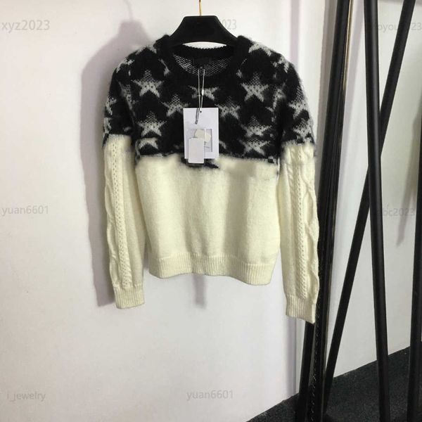 designer women clothing contrast stitching design sweater knitted pullover size s-l pentagram group print knit shirt july24, White;black
designer women clothing contrast stitching design sweater knitted pullover size s-l pentagram group print knit shirt july24, White;black