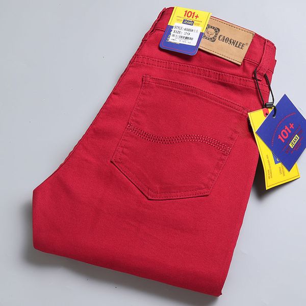 men's jeans spring men's slim jeans classic style straight elasticity cotton denim pants male brand wine red black white trousers, Blue
men's jeans spring men's slim jeans classic style straight elasticity cotton denim pants male brand wine red black white trousers, Blue