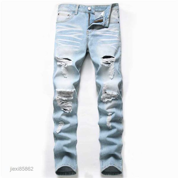 2021 autumn new fashion retro hole jeans men pants cotton denim trouser male plus size dropshipping x0621, Blue
2021 autumn new fashion retro hole jeans men pants cotton denim trouser male plus size dropshipping x0621, Blue