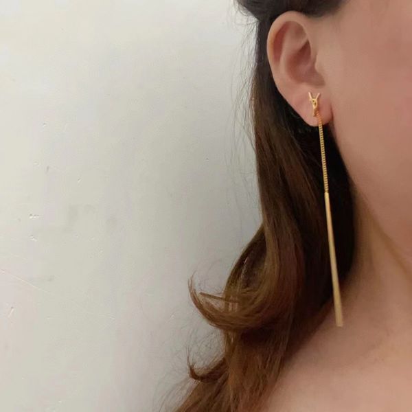 gold-plated tassel earrings for women designer long earrings for attending banquets with hanging earrings, Silver
gold-plated tassel earrings for women designer long earrings for attending banquets with hanging earrings, Silver