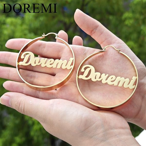 hoop huggie doremi stainnless steel personalized name earring wide earrings customized exaggerated punk women big gift jewelry 230727, Golden;silver
hoop huggie doremi stainnless steel personalized name earring wide earrings customized exaggerated punk women big gift jewelry 230727, Golden;silver