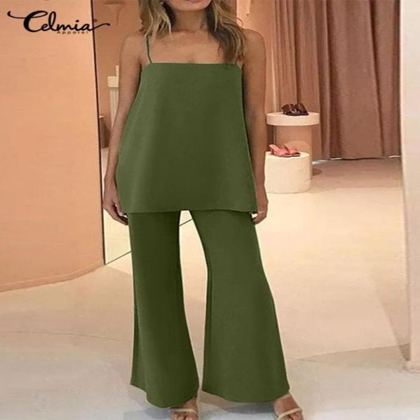 fashion pant sets 2 pcs celmia women sleeveless straps and flared trousers summer solid work matching suits5493586, Black;white
fashion pant sets 2 pcs celmia women sleeveless straps and flared trousers summer solid work matching suits5493586, Black;white