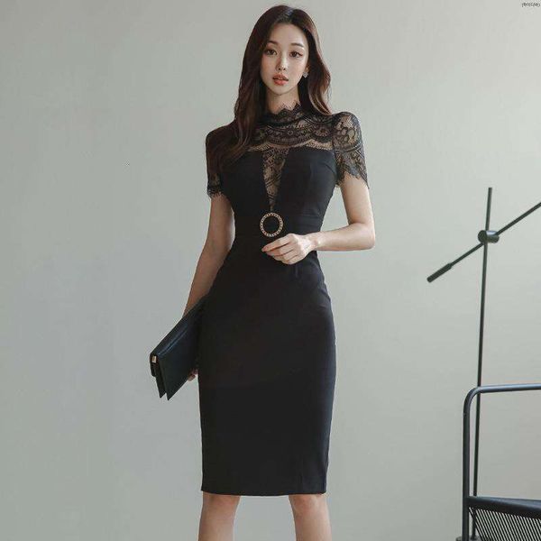 professional butt covering dress for women summer ladies temperament lace splicing half high collar waist, Black;gray
professional butt covering dress for women summer ladies temperament lace splicing half high collar waist, Black;gray
