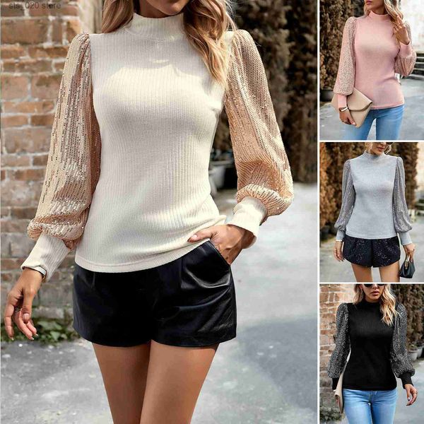 women's sweaters women's 2023 autumn/winter half high collar long sleeve sequin panel knitted t230727, White;black
women's sweaters women's 2023 autumn/winter half high collar long sleeve sequin panel knitted t230727, White;black
