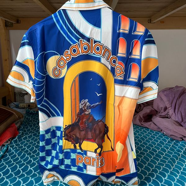 mens casual shirts casablanca bullfighting print color block short sleeves outfit streetwear hawaiian shirt for men women 230726, White;black
mens casual shirts casablanca bullfighting print color block short sleeves outfit streetwear hawaiian shirt for men women 230726, White;black