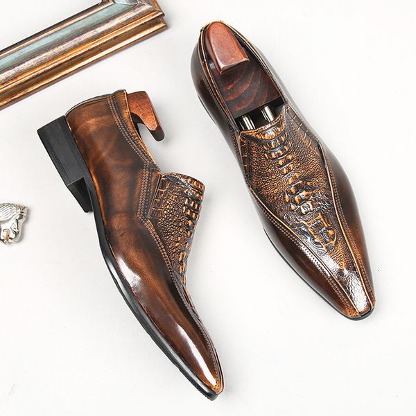 dress shoes real patent leather men's dress shoes fashion pattern slip on brown black luxury handmade genuine leather shoes 230726
dress shoes real patent leather men's dress shoes fashion pattern slip on brown black luxury handmade genuine leather shoes 230726