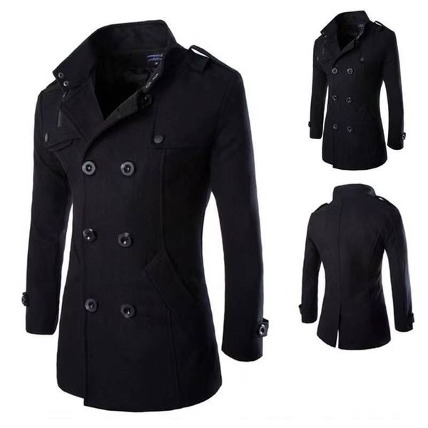 men's trench coats coat jackets spring and autumn woolen jacket for men overcoat for male double breasted 230726, Tan;black
men's trench coats coat jackets spring and autumn woolen jacket for men overcoat for male double breasted 230726, Tan;black