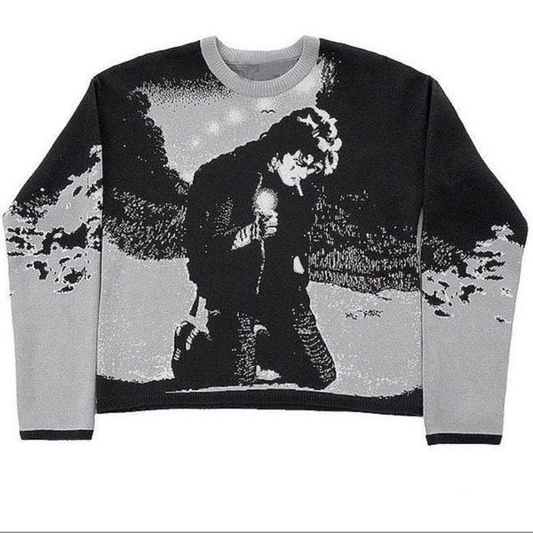 men's sweaters autumn winter harajuku vintage cartoon anime print knit oversized men sweater aesthetic y2k gothic punk streetweat ugly, White;black
men's sweaters autumn winter harajuku vintage cartoon anime print knit oversized men sweater aesthetic y2k gothic punk streetweat ugly, White;black