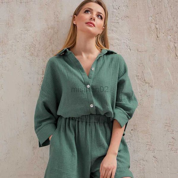 women's sleep lounge pijamas suits with short sets cotton women pajama feminino summer turn down collar sleepwear trousers pocket loung
women's sleep lounge pijamas suits with short sets cotton women pajama feminino summer turn down collar sleepwear trousers pocket loung