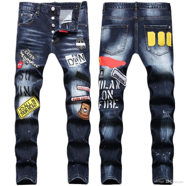designer men's jeans men's jeans hip hop pants street trend zipper chain embellishments stretch black fashion slim wash motorcycle, Blue
designer men's jeans men's jeans hip hop pants street trend zipper chain embellishments stretch black fashion slim wash motorcycle, Blue