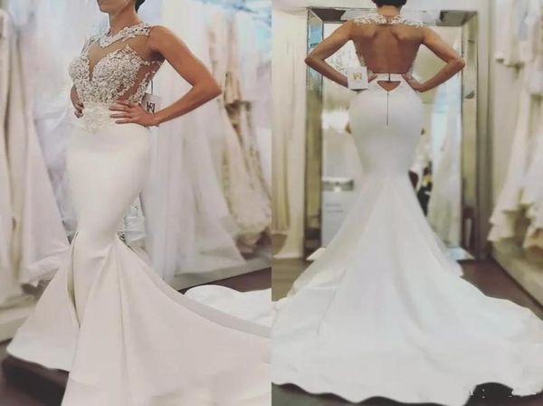 new arrival luxurious mermaid wedding dresses illusion jewel neck lace appliques beaded satin backless court train plus size brida9985217, White
new arrival luxurious mermaid wedding dresses illusion jewel neck lace appliques beaded satin backless court train plus size brida9985217, White