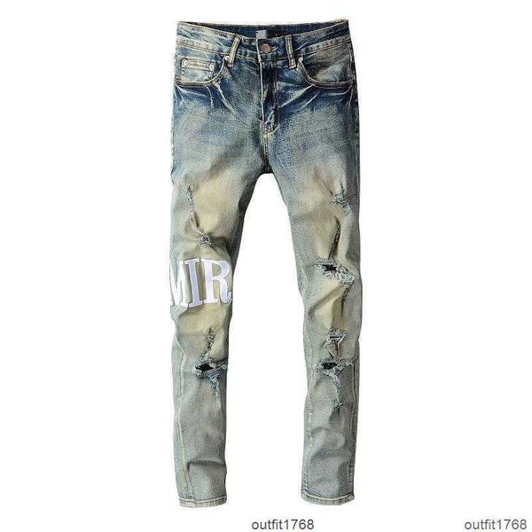 designer men's jeans punk ripped pants pantalon homme for men retro old street fashion, Blue
designer men's jeans punk ripped pants pantalon homme for men retro old street fashion, Blue