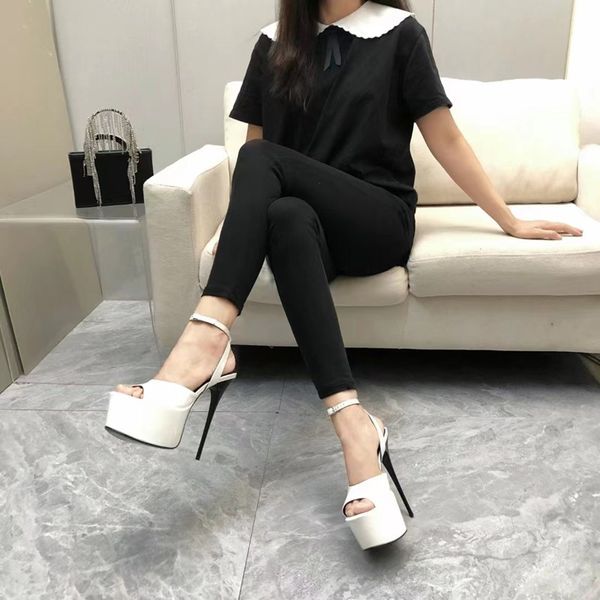 the latest stud sandals with interlocking embellished cross ankle strap horseshoe heels, high heels double waterproof platform designer part, Black
the latest stud sandals with interlocking embellished cross ankle strap horseshoe heels, high heels double waterproof platform designer part, Black