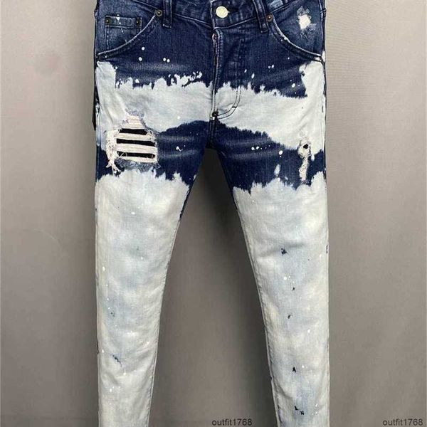 men's jeans pantalones luxury brand designer d2 men denim dsquare embroidery pants fashion holes trousers mens clothing us size 28-38, Blue
men's jeans pantalones luxury brand designer d2 men denim dsquare embroidery pants fashion holes trousers mens clothing us size 28-38, Blue