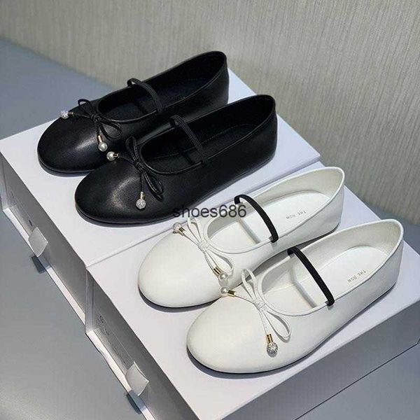 the row sheepskin round head shallow mouth flat bottom single shoes 23 new ballet grandma shoes girl, Black
the row sheepskin round head shallow mouth flat bottom single shoes 23 new ballet grandma shoes girl, Black