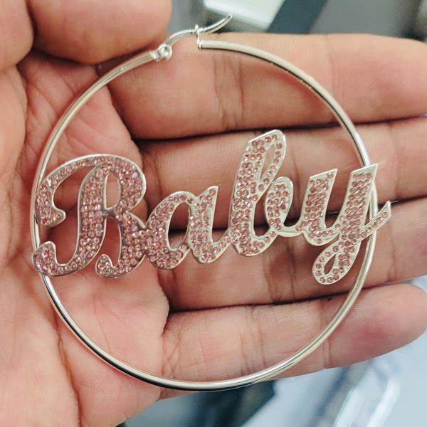 hoop huggie custom name earrings with diamond customized pink bling hoops personalized zircon jewelry for women gift 230727, Golden;silver
hoop huggie custom name earrings with diamond customized pink bling hoops personalized zircon jewelry for women gift 230727, Golden;silver