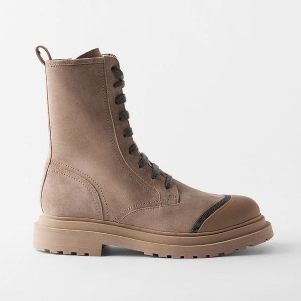 new suede ankle boots for women's shoes lace-up round toes casual fashion versatile short boot flat heel side zipper luxury designer mo, Black
new suede ankle boots for women's shoes lace-up round toes casual fashion versatile short boot flat heel side zipper luxury designer mo, Black