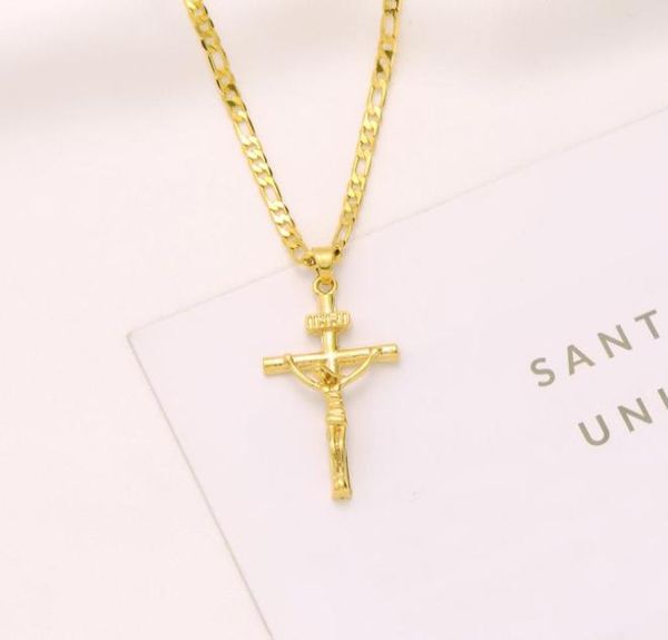 italian inri jesus crucifix cross pendant figaro link chain necklace 9k yellow solid gold gf 60cm 3mm womens mens1363922, Silver
italian inri jesus crucifix cross pendant figaro link chain necklace 9k yellow solid gold gf 60cm 3mm womens mens1363922, Silver