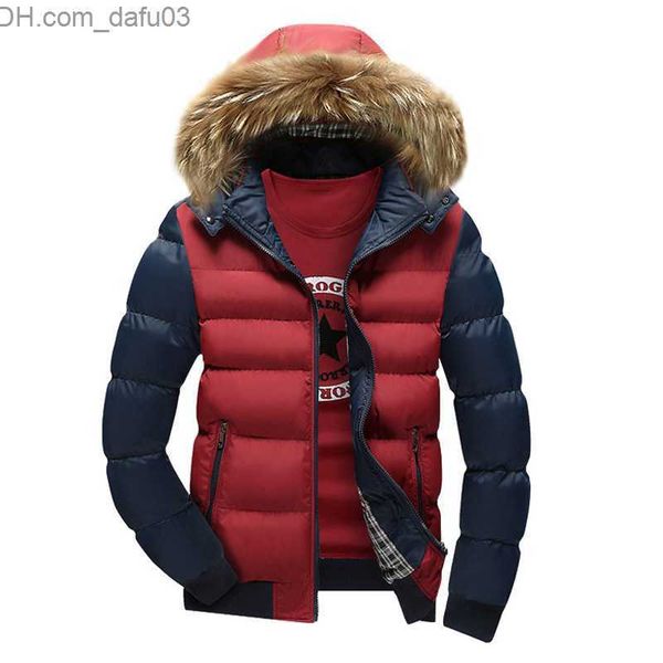 men's down parkas fashion winter jacket men parka fur collar hooded outwear coat classical simple warm spliced jaqueta hombre casaca z2, Black
men's down parkas fashion winter jacket men parka fur collar hooded outwear coat classical simple warm spliced jaqueta hombre casaca z2, Black