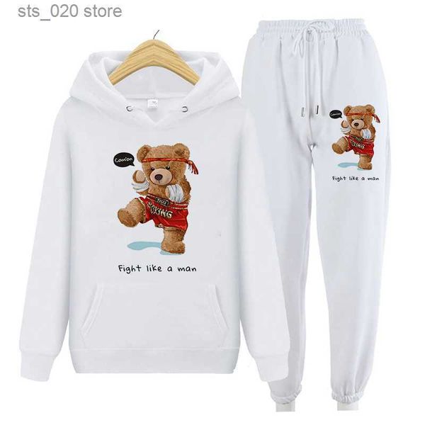 women's sweatshirts harajuku 2 piece sets women tracksuit warm pullover hoodies and casual jogging pant kawaii bear cartoon print outfi, Black
women's sweatshirts harajuku 2 piece sets women tracksuit warm pullover hoodies and casual jogging pant kawaii bear cartoon print outfi, Black