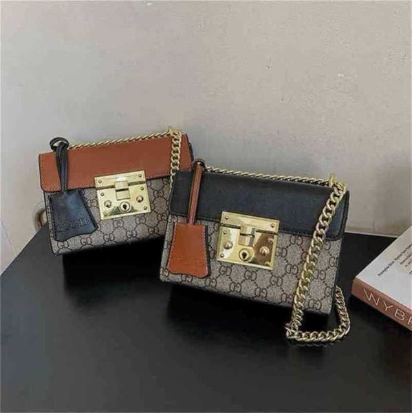 designer luxury bags hand street color matching chain square messenger