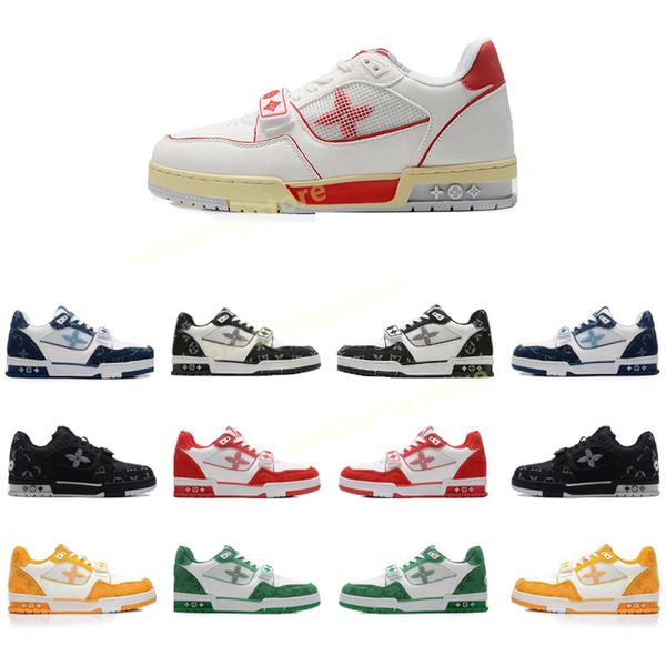 running shoes for mens woman trainer men sneakers since designer shoe black white green blue denim leather new arrive casual sneaker size 35, White;red
running shoes for mens woman trainer men sneakers since designer shoe black white green blue denim leather new arrive casual sneaker size 35, White;red