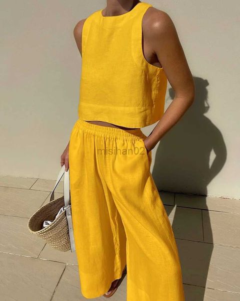 women's sleep lounge casual cotton linen women pajamas set female solid soft 2 piece suit summer o neck sleeveless tank high waist pant
women's sleep lounge casual cotton linen women pajamas set female solid soft 2 piece suit summer o neck sleeveless tank high waist pant