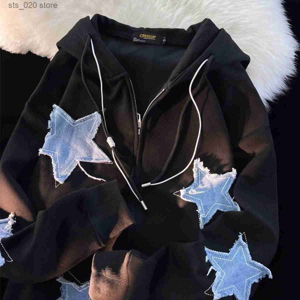 women's hoodies sweatshirts american style new y2k vintage high street print star hoodie loose ins plush thickened harajuku oversize zi, Black
women's hoodies sweatshirts american style new y2k vintage high street print star hoodie loose ins plush thickened harajuku oversize zi, Black