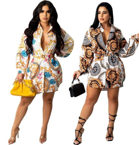 casual printed shirt dress with belt 2023 autumn fashion luxury elegant shirts style dresses s-2xl, Black;gray
casual printed shirt dress with belt 2023 autumn fashion luxury elegant shirts style dresses s-2xl, Black;gray