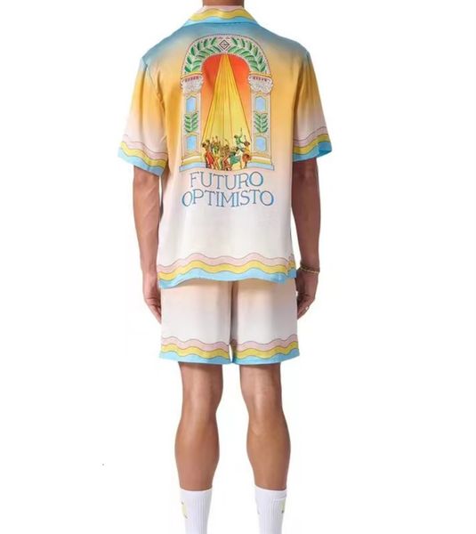 mens casual shirts gradient casablanca silk shirt men women short sleeve hawaii beach clothing 230726, White;black
mens casual shirts gradient casablanca silk shirt men women short sleeve hawaii beach clothing 230726, White;black