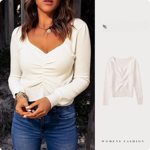women's sweaters knitted sweater women's spring fall new solid color square neck slim long sleeve slim waist bottoming top, White;black
women's sweaters knitted sweater women's spring fall new solid color square neck slim long sleeve slim waist bottoming top, White;black