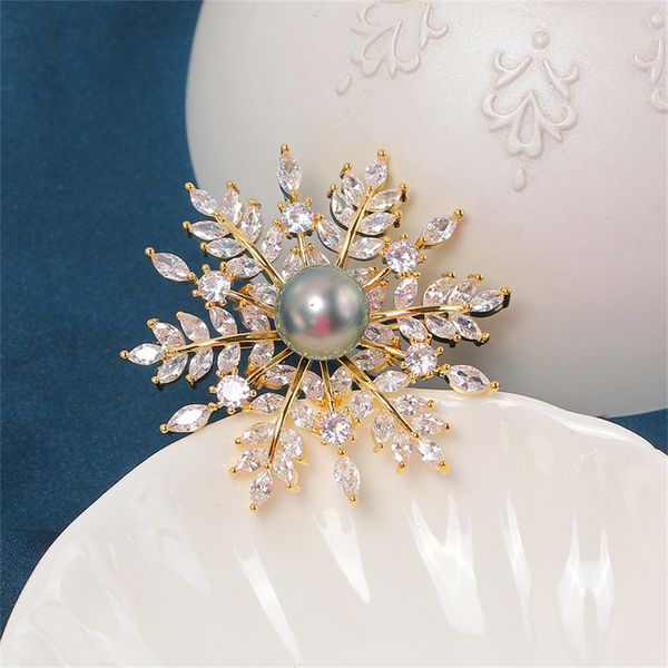 pins brooches diy accessories copper goldplated microset snowflake zircon pearl brooch jewelry coat jacket corsage empty support temperament, Gray
pins brooches diy accessories copper goldplated microset snowflake zircon pearl brooch jewelry coat jacket corsage empty support temperament, Gray