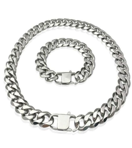 chains 15mm cuban link necklaces polishing stainless steel necklace bracelets set for men women jewelrychains7264167, Silver
chains 15mm cuban link necklaces polishing stainless steel necklace bracelets set for men women jewelrychains7264167, Silver