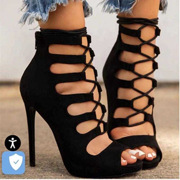new sandals women hollow out cross straps soild color ladies high fahsion summer shoes heels 230417, Black
new sandals women hollow out cross straps soild color ladies high fahsion summer shoes heels 230417, Black