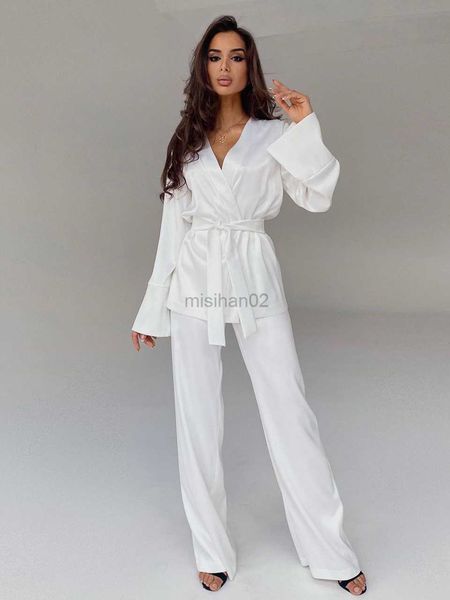 women's sleep lounge solid color pajamas for women robe sets full sleeves women's home clothes trouser suits satin nightgowns spri
women's sleep lounge solid color pajamas for women robe sets full sleeves women's home clothes trouser suits satin nightgowns spri