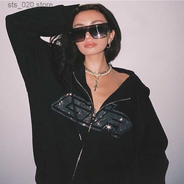 women's hoodies sweatshirts y2k rhinestone women hoodies jacket coat 2022 gothic harajuku hoodie female streetwear hoodie zip up hoodie, Black
women's hoodies sweatshirts y2k rhinestone women hoodies jacket coat 2022 gothic harajuku hoodie female streetwear hoodie zip up hoodie, Black