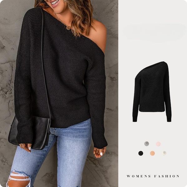 women's sweaters black pullover sweater women's fall winter new off-the-shoulder long sleeve tight all-wear outerwear knitted top, White;black
women's sweaters black pullover sweater women's fall winter new off-the-shoulder long sleeve tight all-wear outerwear knitted top, White;black