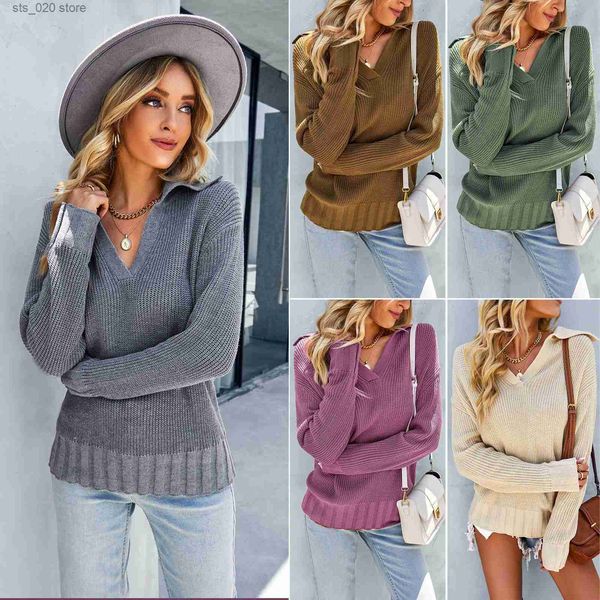 women's sweaters shirt collar sweater 2022 winter temperament warm for women t230727, White;black
women's sweaters shirt collar sweater 2022 winter temperament warm for women t230727, White;black