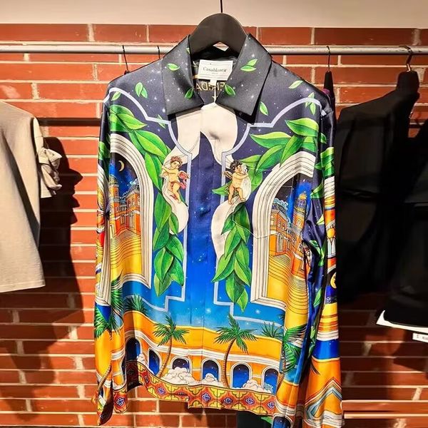 mens casual shirts 23ss casablanca silk pattern printed shirt coastal couple loose beach sxl 230726, White;black
mens casual shirts 23ss casablanca silk pattern printed shirt coastal couple loose beach sxl 230726, White;black